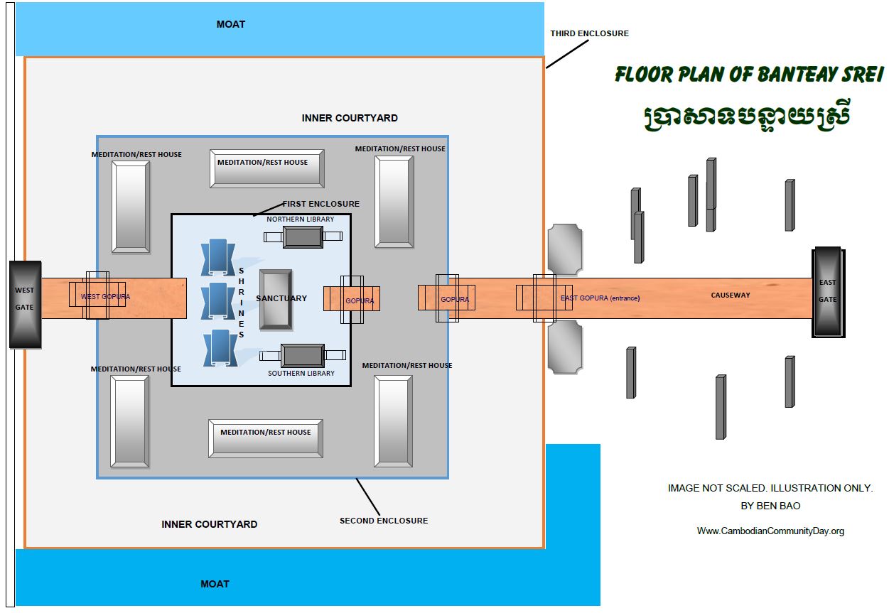 floor plan of banteay srei